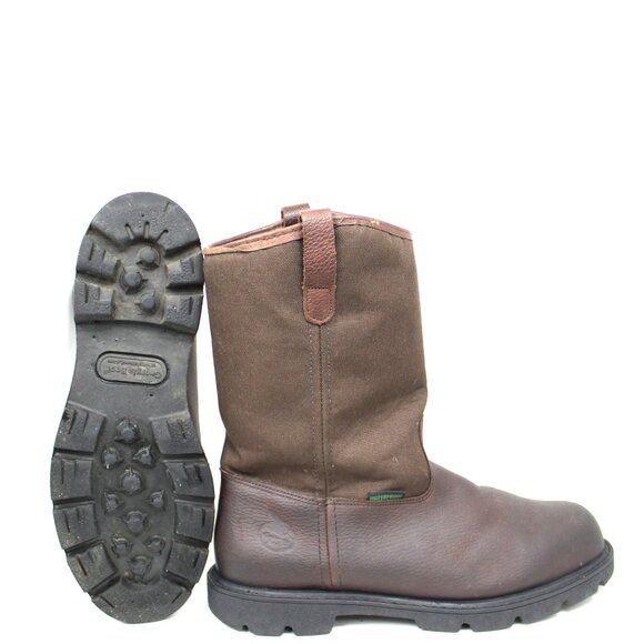 Georgia Wellington Steel Toe Dark Brown Leather Pull-Up Waterproof G111 Size 9W main image 4